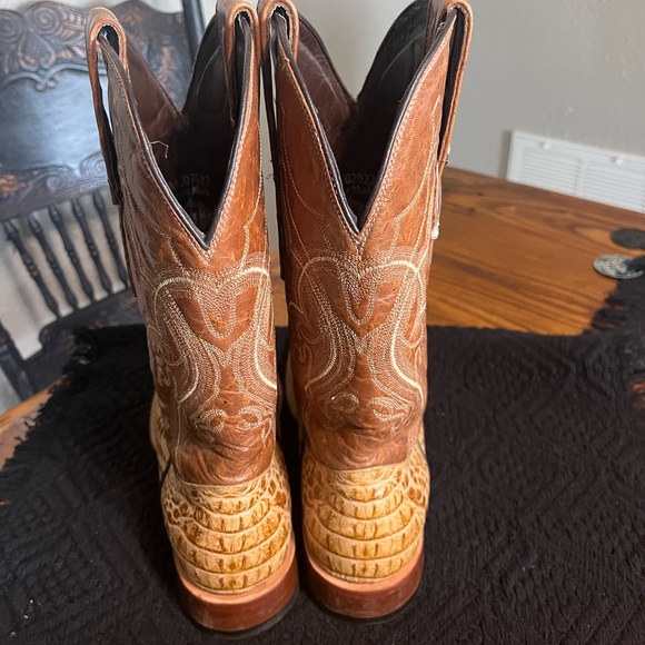 Men’s Tanner Mark Light Tan Hornback Boots Cowboy Western Size 9 - Picture 4 of 6